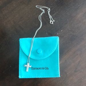 Tiffany & Co. cross necklace w/ heart edges